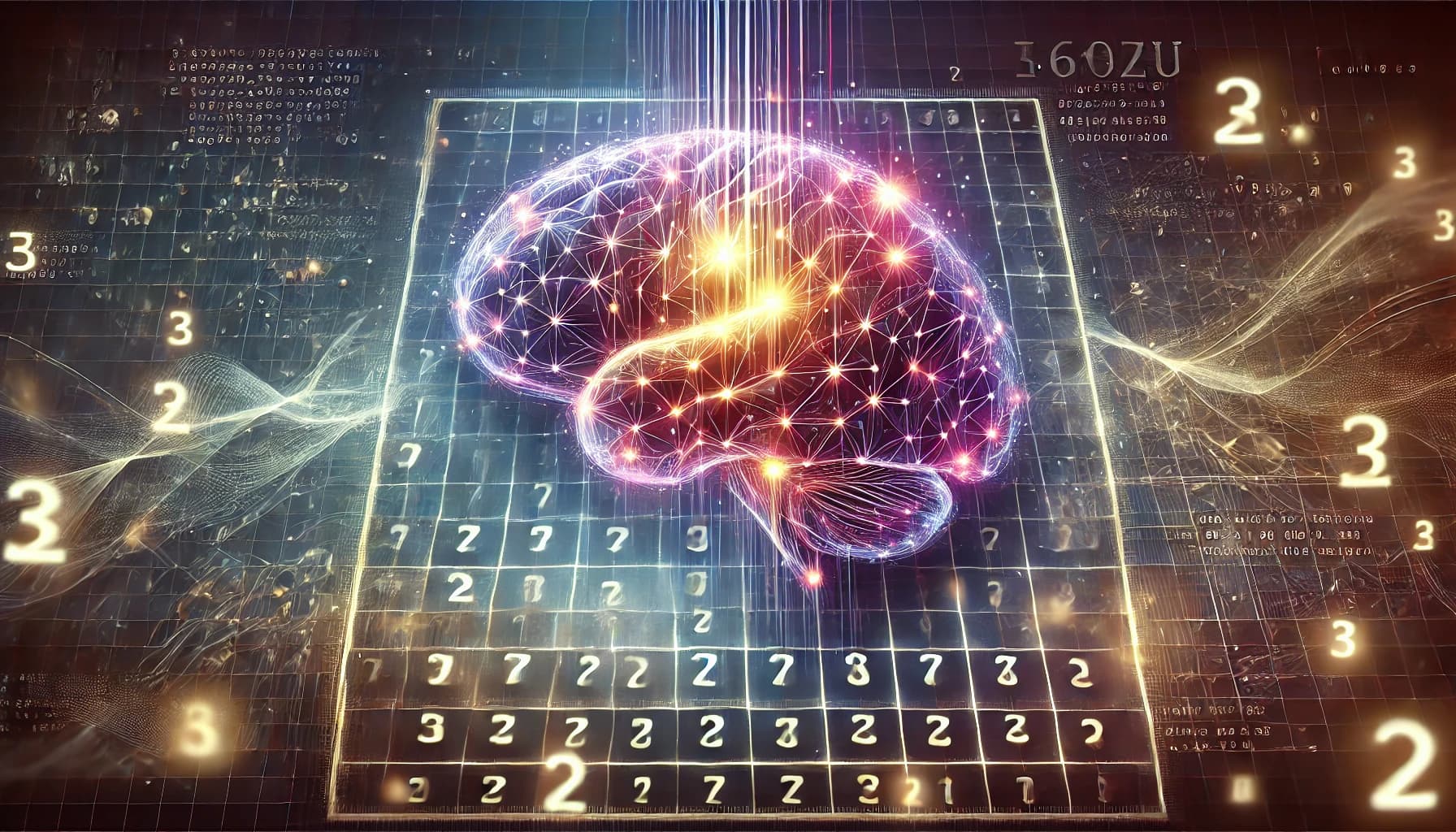 Illustration of a Sudoku puzzle with a brain overlay